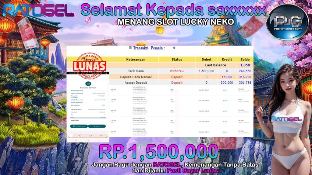 BUKTI JACKPOT SLOT LUCKY NEKO TERPERCAYA DI INDONESIA TGL 11-07-2024