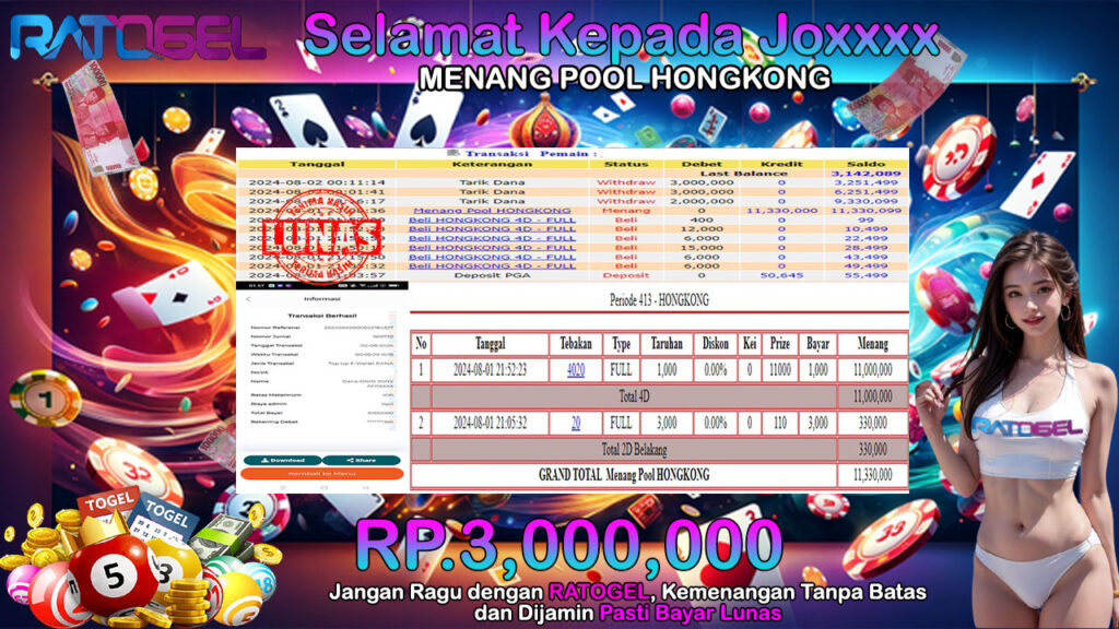 BUKTI JACKPOT TOGEL POOL HONGKONG TERPERCAYA DI INDONESIA TGL 02-08-2024