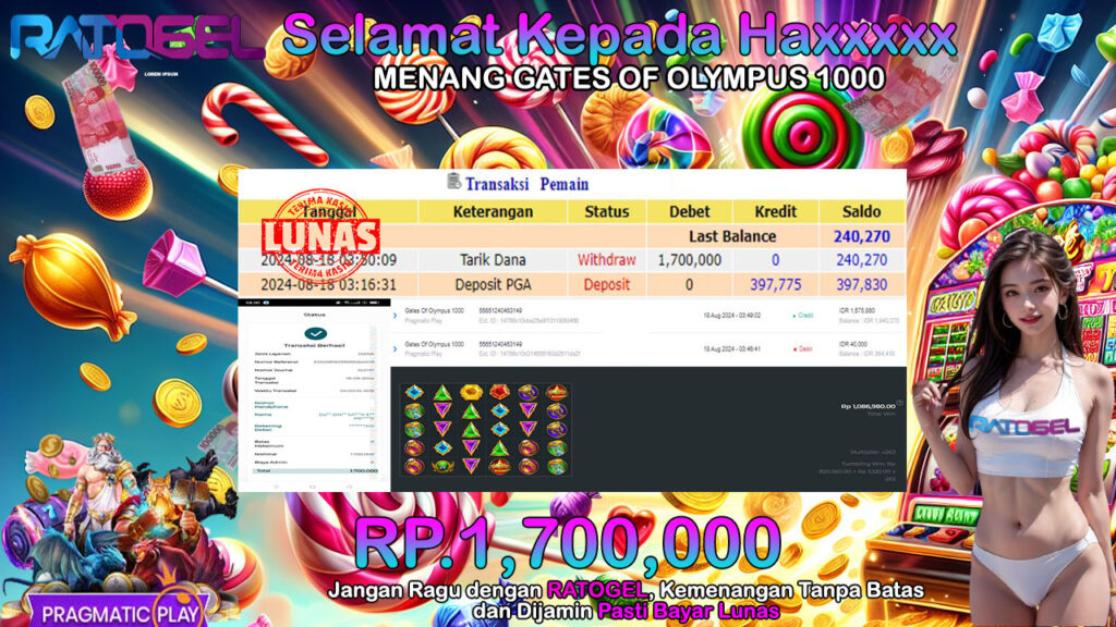 BUKTI JACKPOT SLOT GATES OF OLYMPUS 1000 TERPERCAYA DI INDONESIA TGL 18-08-2024