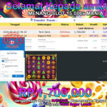 BUKTI JACKPOT SLOT 15.000x MANIA TERPERCAYA DI INDONESIA TGL 20-09-2024