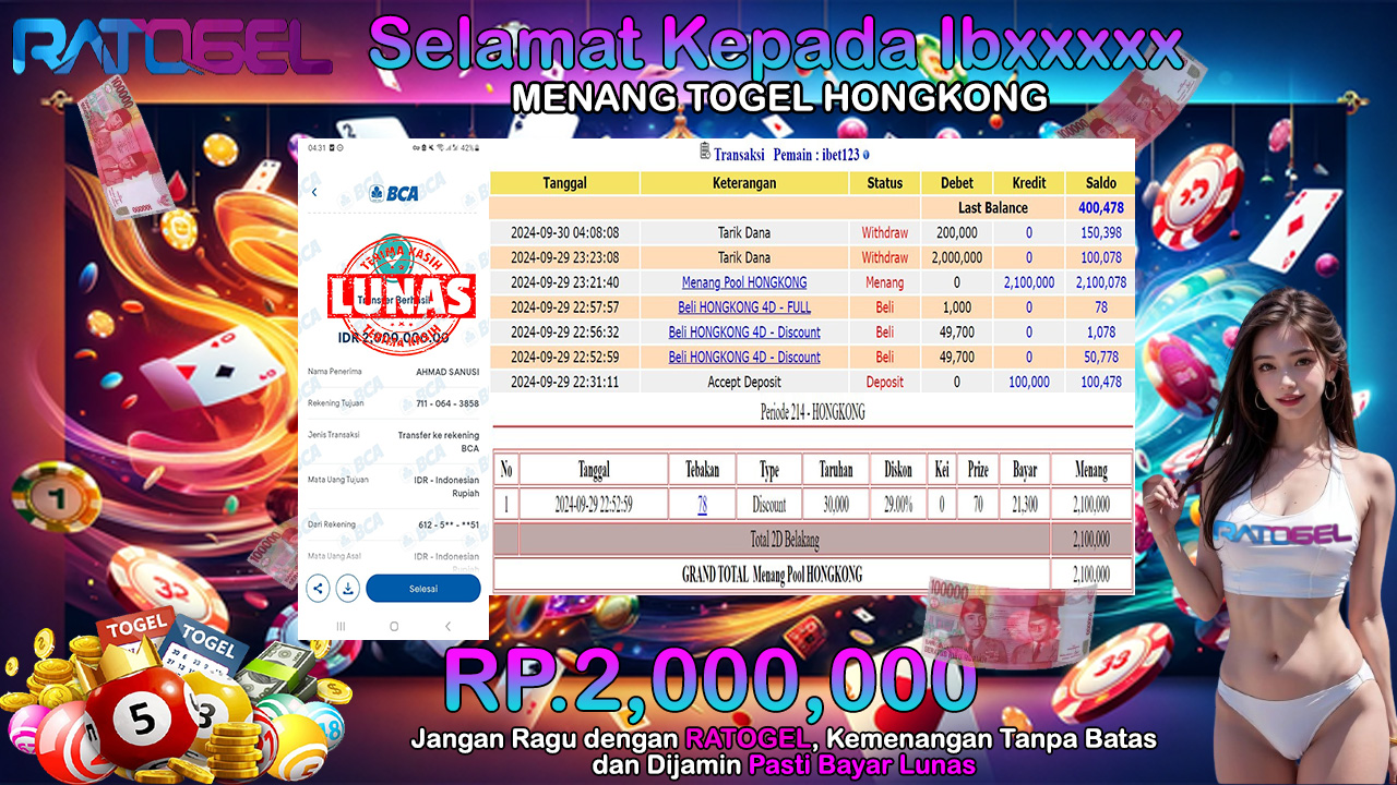 BUKTI JACKPOT TOGEL HONGKONG TERPERCAYA DI INDONESIA TGL 30-09-2024