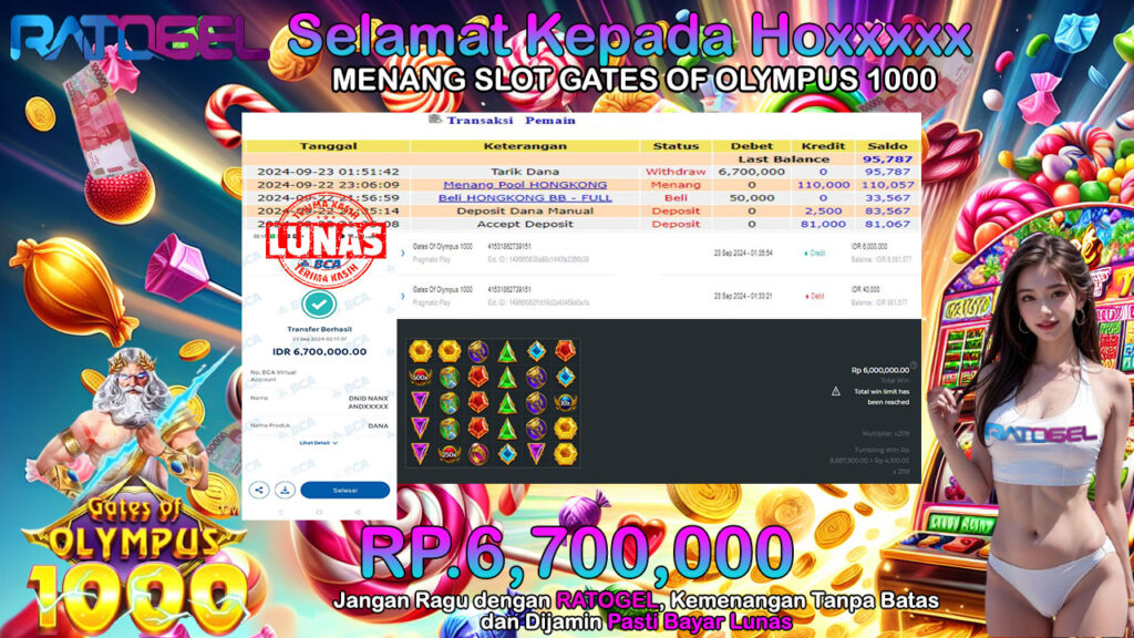 BUKTI JACKPOT SLOT GATES OF OLYMPUS 1000 TERPERCAYA DI INDONESIA TGL 23-09-2024