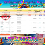 BUKTI JACKPOT SLOT MAHJONG WAYS TERPERCAYA DI INDONESIA TGL 08-10-2024