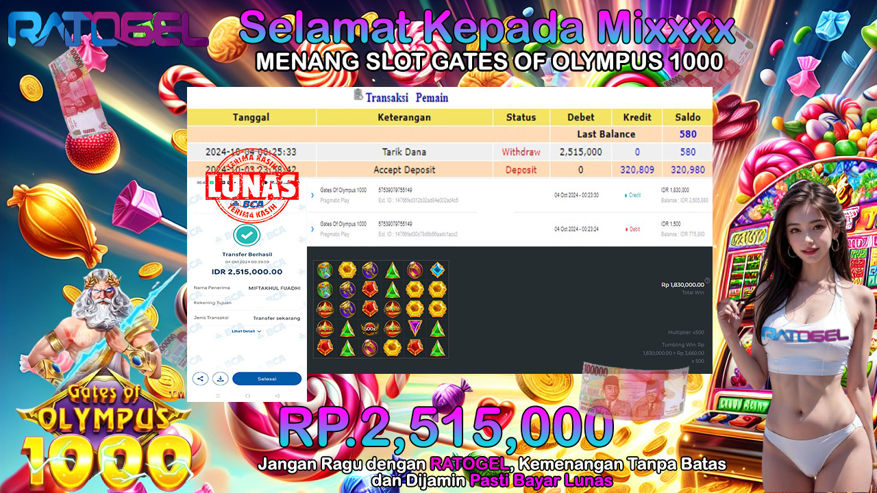 BUKTI JACKPOT SLOT GATES OF OLYMPUS 1000 TERPERCAYA DI INDONESIA TGL 04-10-2024